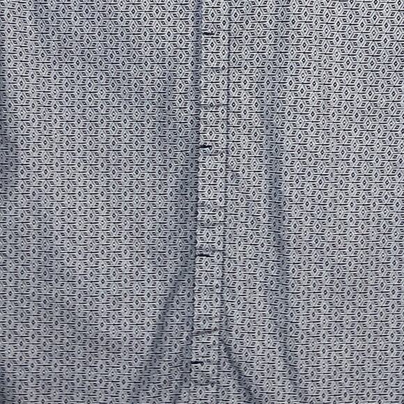 Armani Exchange Slim Fit Button Up Shirt Navy White Geometric Print Mens Medium - Picture 3 of 9